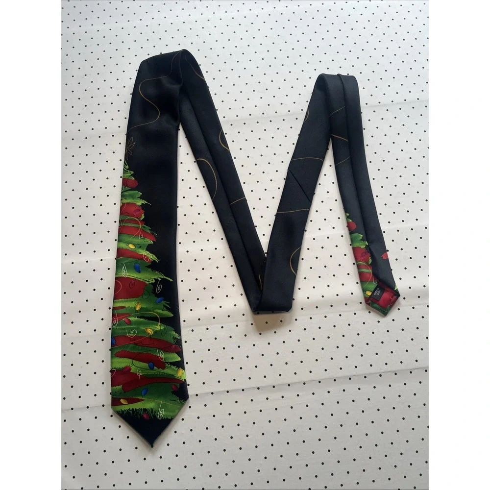 Jerry Garcia Green Tree Collection Christmas Tree Silk Tie Holiday Wearable Art